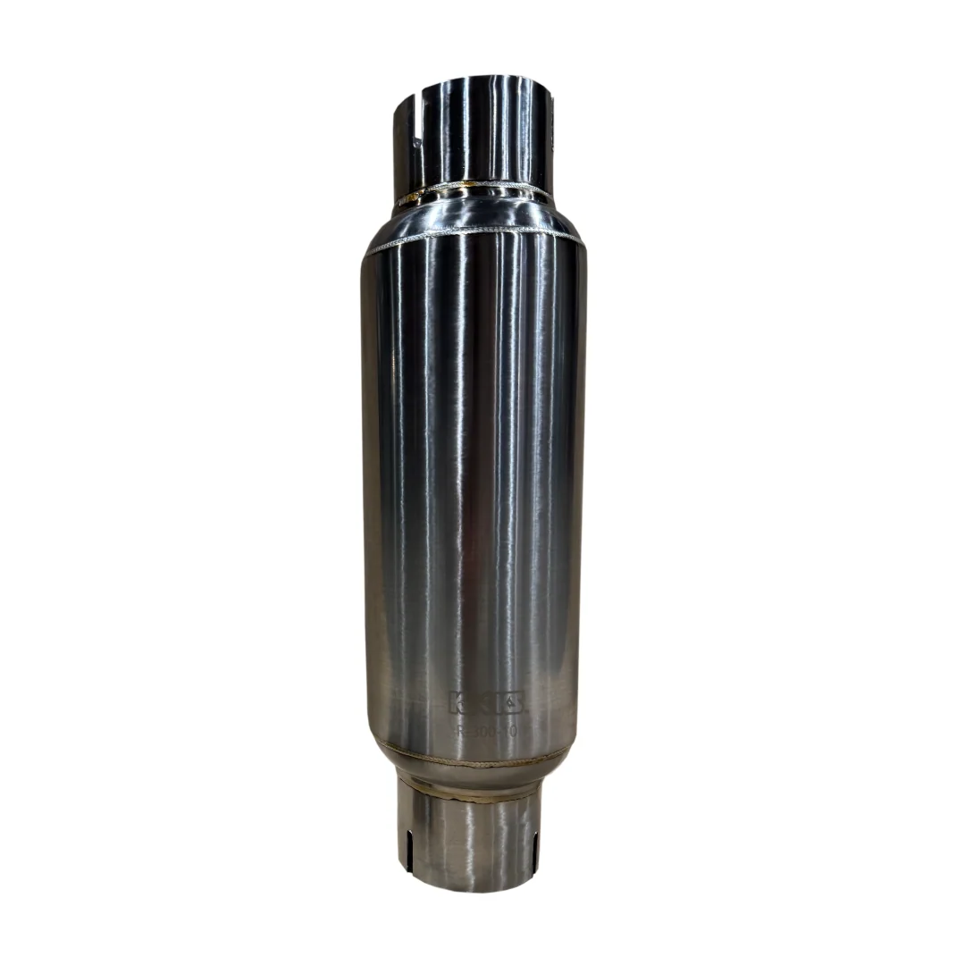 3” Round Clamp In Muffler 10” Long Body.  Polished Stainless Steel. - Image 3